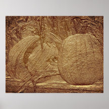 Gemeißelter Kürbise Cornstalks Herbst-Druck Plakatdruck