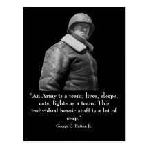 George Patton und Zitat Postkarte