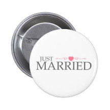 Gerade verheiratet (rosa Herz-Rolle) Button