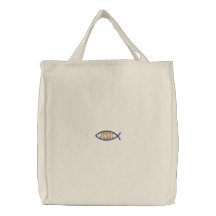 Gestickte Tasche Jesuss Fische