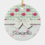 Gingham-Plaid und schickes Rosemuster des Pinks ornaments