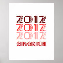 GINGRICH 2012 VINTAG PLAKATDRUCK