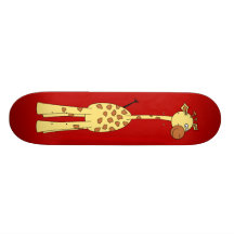 Girafe heureuse. Bande dessinée Skateboards Personnalisés