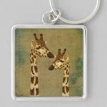 Girafes en bronze d'or Keychain porte-clés