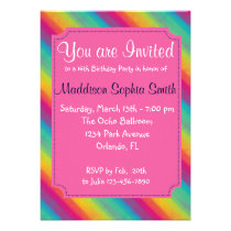 Girls Rainbow Birthday Invitations einladungen