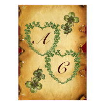 Glace de PARCHEMIN de MONOGRAMME de COEURS de SHAM Invitations Personnalisées