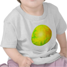 Globe jaune vert de fractale t-shirts