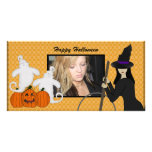 Glückliche Halloweengeist-und -hexe-Foto-Karten Individuelle Photo Karten