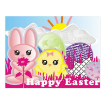 Glückliche Ostern-Postkarte