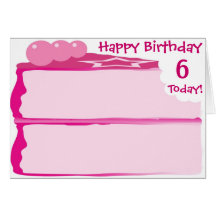 Glücklicher 6. Geburtstag Grußkarten
