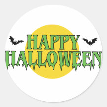 Glückliches Halloween im Grün Runder Sticker