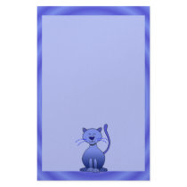Glückliches lächelndes Katzen-blaues niedliches Ki