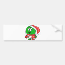Glückliches WeihnachtsBowlingsball, der eine Sankt Autosticker