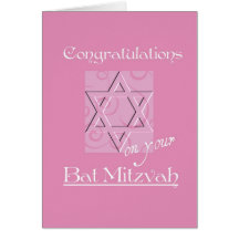 Glückwünsche auf Ihrem Schläger Mitzvah! - Rosa Grußkarte
