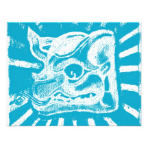 glyph maya (bleu) faire-parts
