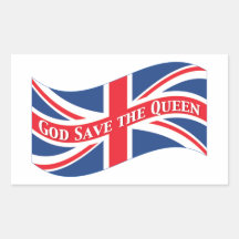 God Save the Queen mit Gewerkschafts-Jack Sticker