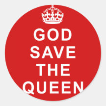 God Save the Queen T-Shirts, Taschen, Geschenke Runde Aufkleber