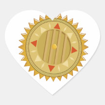 Gold-SIEGEL: Kompass Sun CHAKRA Sticker