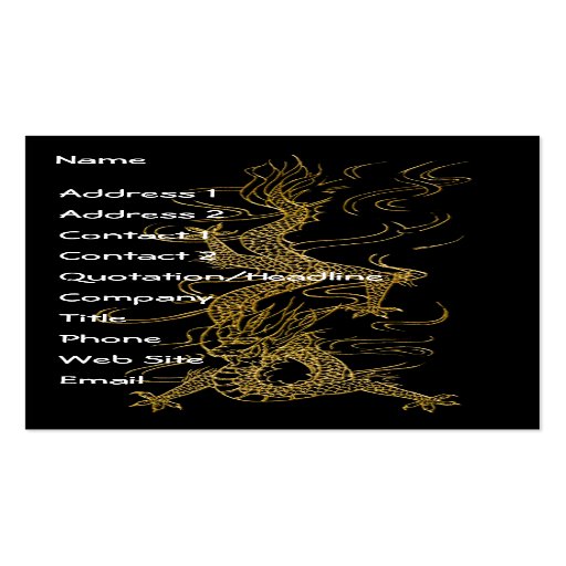 GOLDdrache asiatischer Entwurf Visitenkarten