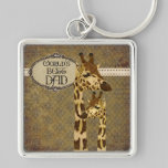 Golden Bronze Giraffes  Best Dad Keychain porte-clés