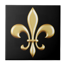 Golden Fleur De Lis Carreaux En Céramique