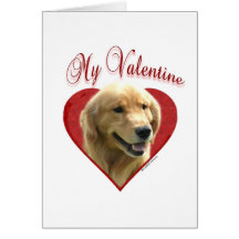 Golden retriever mon Valentine Carte De Vœux