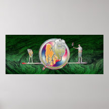 Goldene Handschuh-Golf-Grafik Plakatdruck