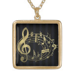 Goldene musikalische Anmerkungen in der ovalen For Selbst Gestalteter Schmuck