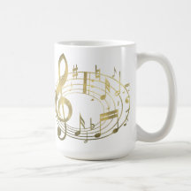 Goldene musikalische Anmerkungen in der ovalen For Kaffeehaferl