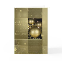 Goldene Weihnachtskugeln Karten