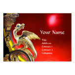 GOLDENER DRACHE ROTES KARMINROTES Monogramm Visitenkartenvorlagen