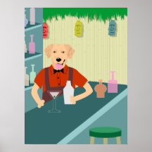 goldenretrieverbartenderposter