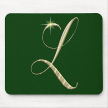 Goldmonogramm-Initiale L Mauspad