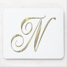 Goldmonogramm Ni-Initialenwaren Mousepad