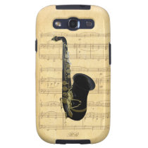 Goldschwarze Saxophon-Notenen-Samsung-Galaxie S3 casemate hüllen