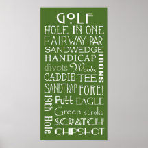 Golf bezeichnet als Untergrundbahn-Zeichen-Plakat