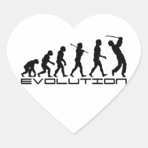 Golf-Golfspieler-Golf spielende Sport-Evolutions-K Herzaufkleber