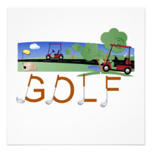 Golf mit Golfmobil-T-Shirts und Geschenken Personalisierte Ankündigungskarten