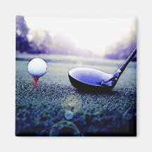 Golfball u. Schläger Kühlschrankmagnete