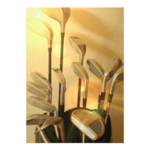 Golfclubs in der Taschen-Einladung