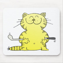 Golfeur mignon de Kitty Tapis De Souris