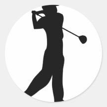 Golfspieler Runde Aufkleber