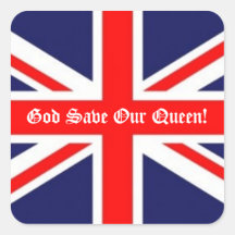 Gott retten unsere Königin! - Britische Flagge Quadratsticker