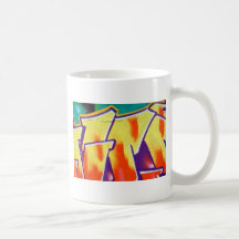 graffiti coloré de mur mugs