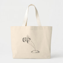 Grafische Cartoonillustration des BMX Schmutzpullo Einkaufstasche
