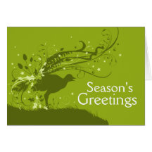 Grafische Lyrebirdgrün Weihnachtskarte