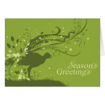 Grafische Lyrebirdgrün Weihnachtskarte