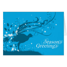 Grafischer Lyrebird blaue Weihnachtskarte