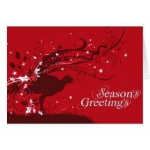 Grafischer Lyrebird rote Weihnachtskarte