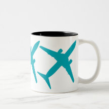 Grafisches Flugzeug im Blau Kaffee Tasse